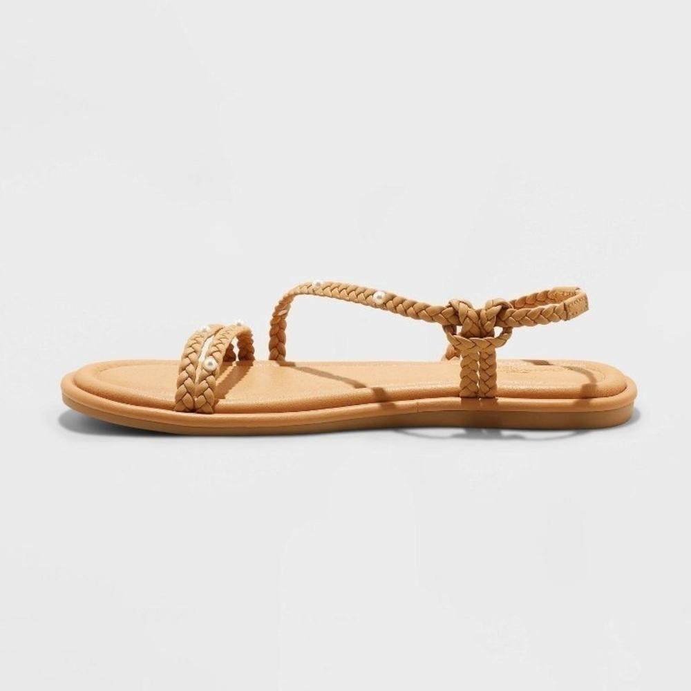 Women's Uri Sandals pearl straps - Universal Thread Tan - Picture 2 of 8